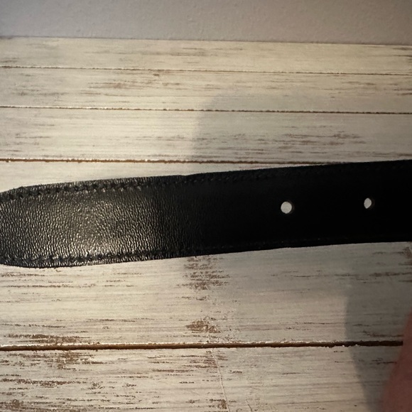 Vicenza Genuine Italian Calfskin Belt Black Size 30 401 Silver Buckle Gold - Picture 12 of 15